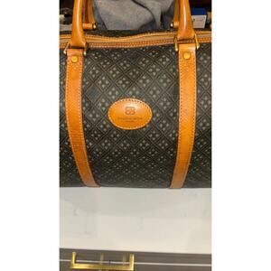 Balenciaga Green PVC all over Diamond pattern leather Boston bag